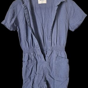 Old Navy Blue Denim Button-Up Jumpsuit